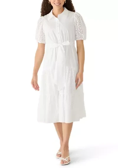 Petite Puff Sleeve Shirtdress