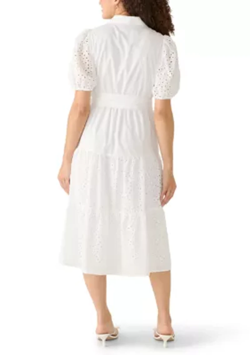 Petite Puff Sleeve Shirtdress