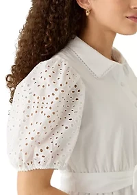 Petite Puff Sleeve Shirtdress