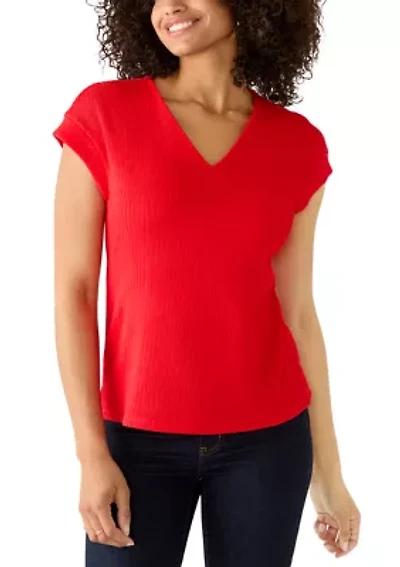 Women's Extended Shoulder V-Neck Shirt