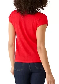 Women's Extended Shoulder V-Neck Shirt