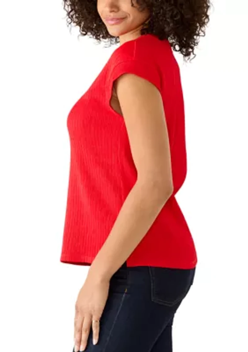 Women's Extended Shoulder V-Neck Shirt