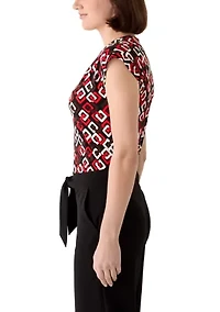 Women's Pleated V-Neck Top