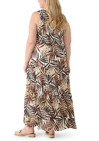 Plus Smocked Bodice Tiered Dress