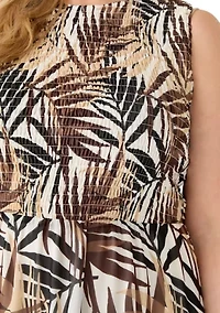 Plus Smocked Bodice Tiered Dress