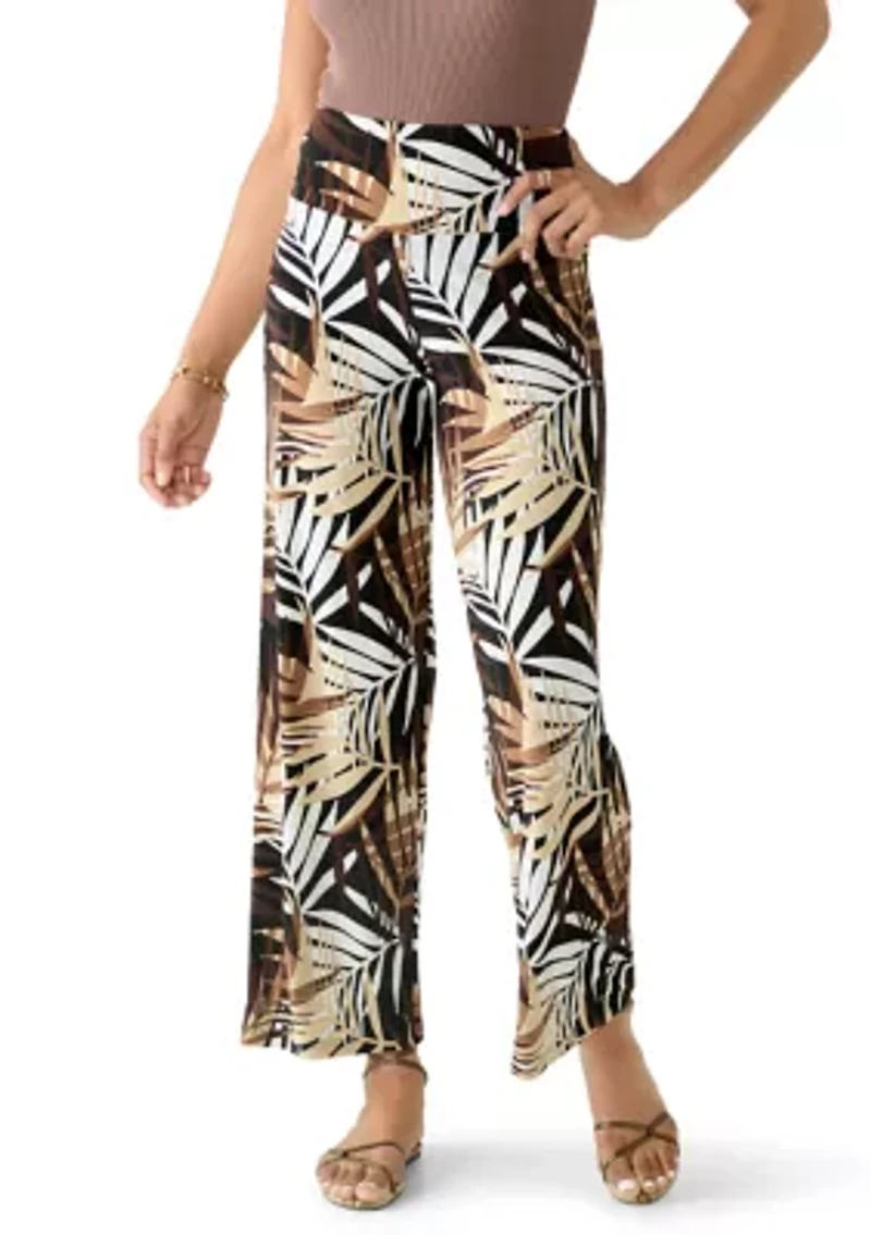 Women's High Rise Pull On Wide Leg Pants