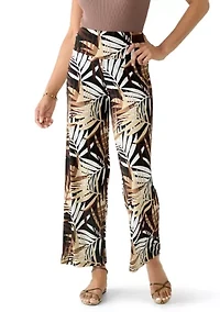 Women's High Rise Pull On Wide Leg Pants