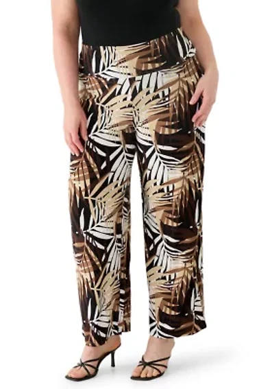 Plus High Rise Wide Leg Palazzo Pants