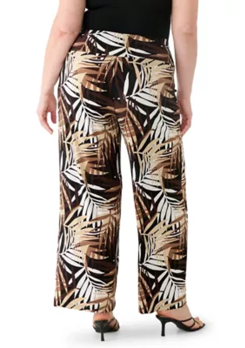 Plus High Rise Wide Leg Palazzo Pants