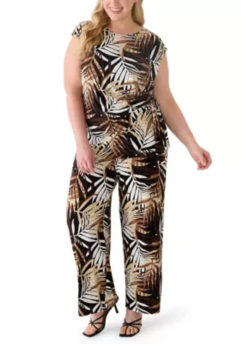 Plus High Rise Wide Leg Palazzo Pants