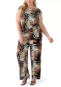 Plus High Rise Wide Leg Palazzo Pants