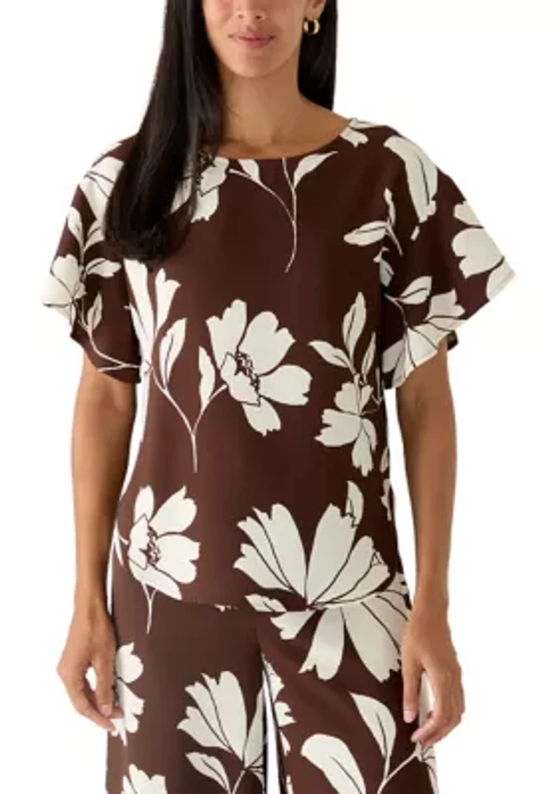 Petite Flutter Sleeve Blouse