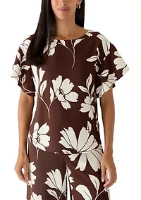 Petite Flutter Sleeve Blouse