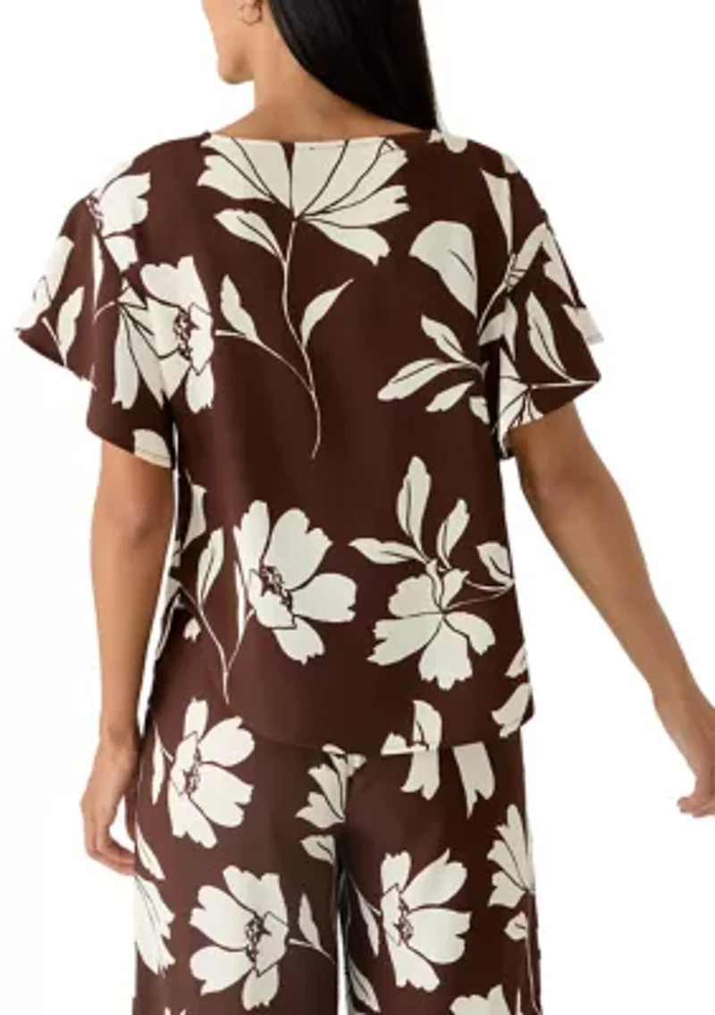 Petite Flutter Sleeve Blouse