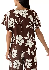 Petite Flutter Sleeve Blouse