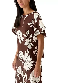 Petite Flutter Sleeve Blouse