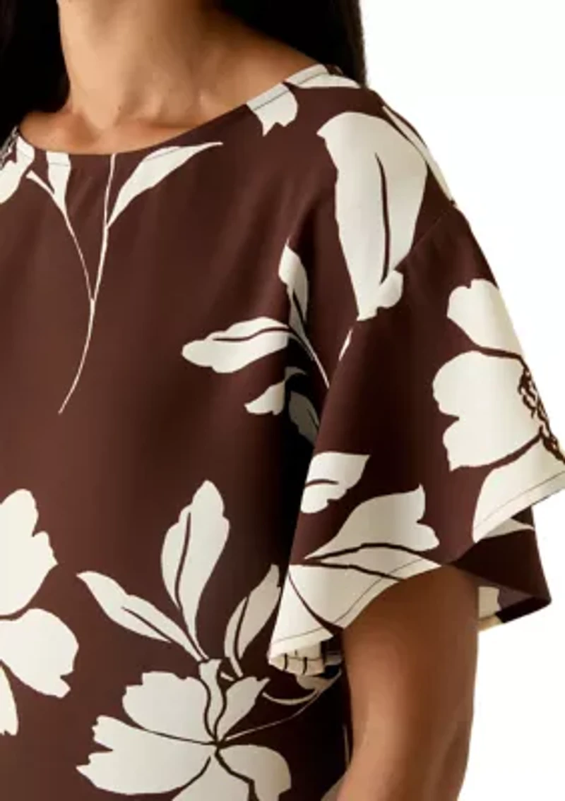 Petite Flutter Sleeve Blouse
