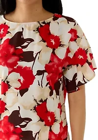 Women's Flutter Sleeve Boat Neck Blouse