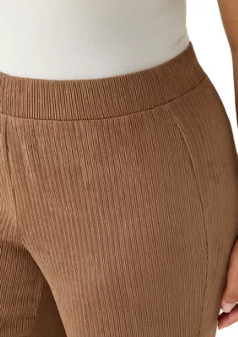 Plus Wide Leg Crinkle Knit Cropped Pants