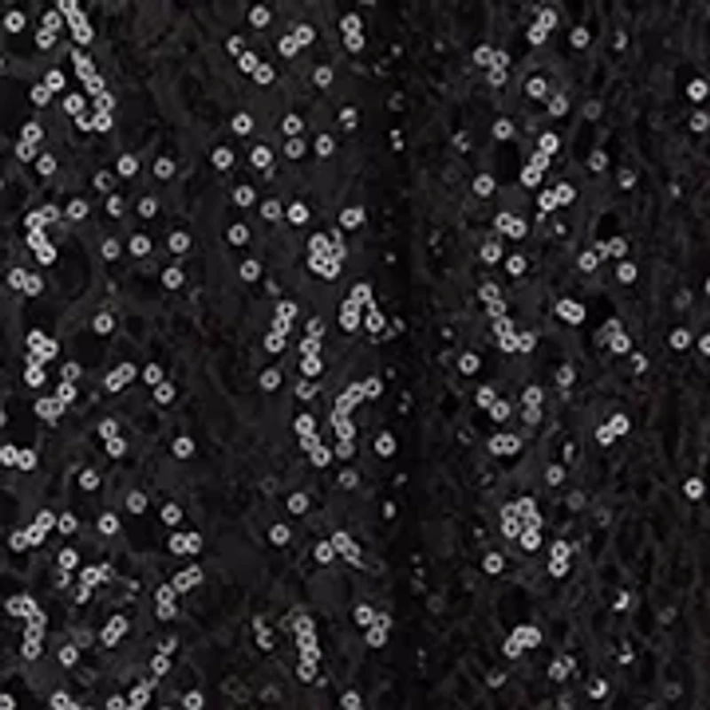 Petite Mixed Media A-Line Dress with Sequins