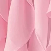 Petite Long Sleeve Button Front Ruffle Blouse