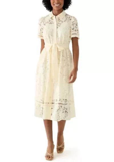 Petite Short Sleeve Lace Dress
