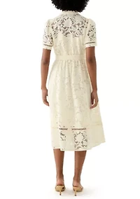 Petite Short Sleeve Lace Dress