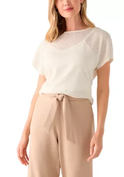 Petite Dolman Sleeve Boat Neck Blouse