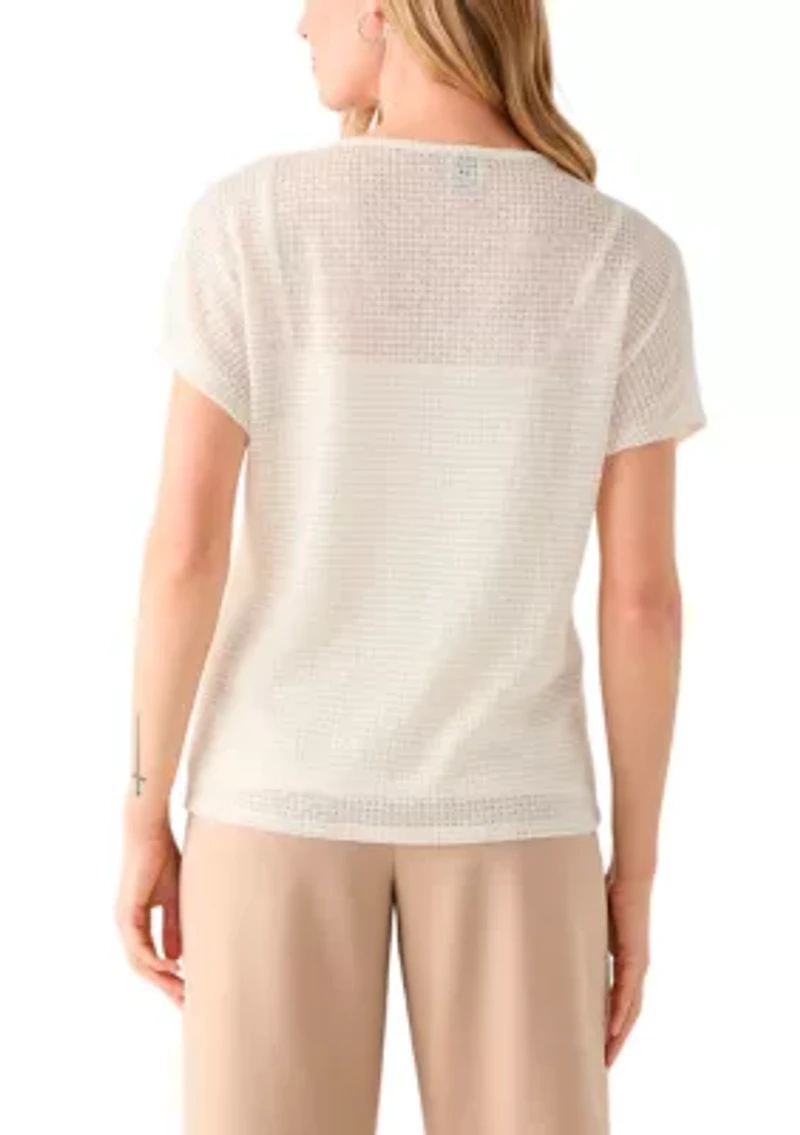 Petite Dolman Sleeve Boat Neck Blouse