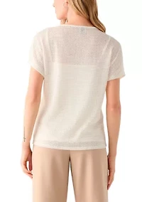 Petite Dolman Sleeve Boat Neck Blouse