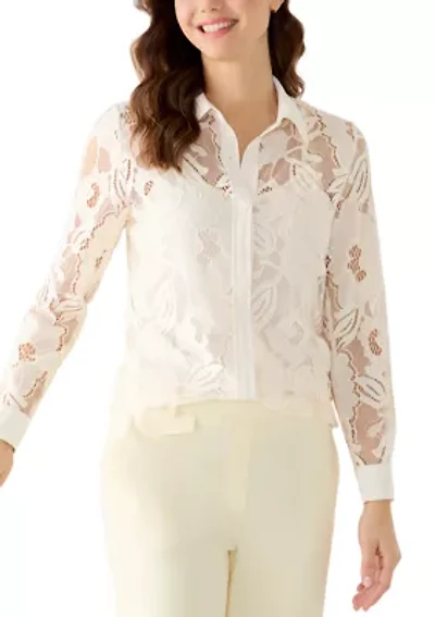 Women's Long Sleeve Button Down Top