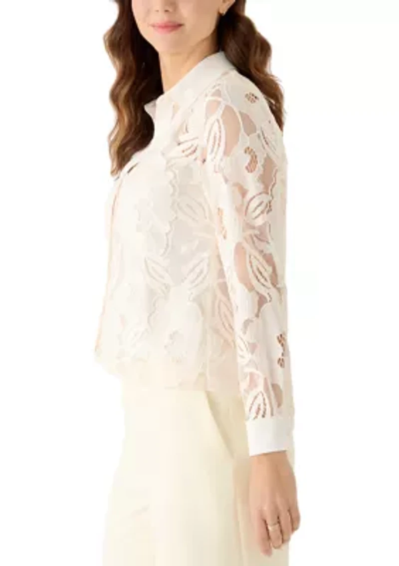 Women's Long Sleeve Button Down Top