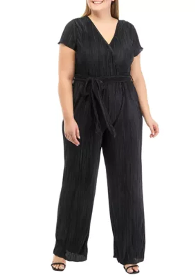 Plus Border Tie Jumpsuit