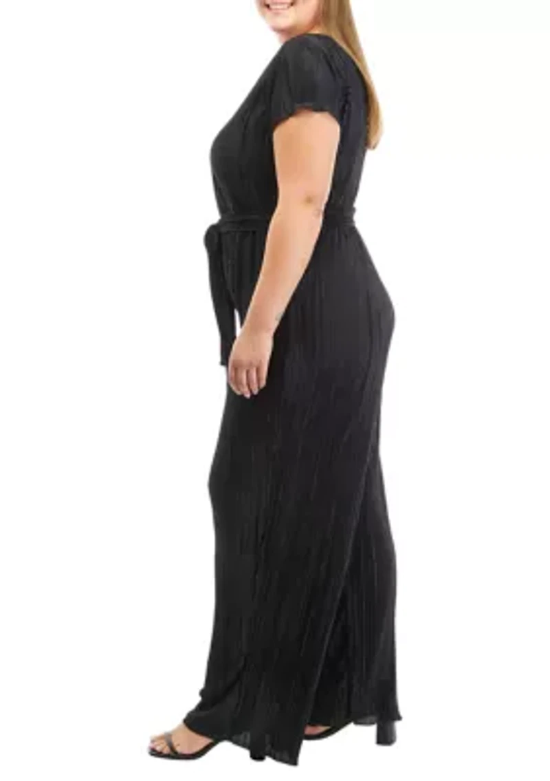 Plus Border Tie Jumpsuit