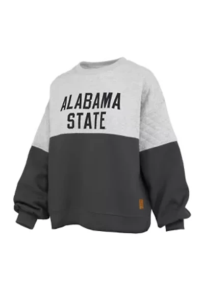 NCAA Alabama State Hornets Kaia Priscilla Quilted Fleece Sweatshirt