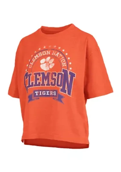 NCAA Clemson Tigers Captain Motley Crew Neck Top