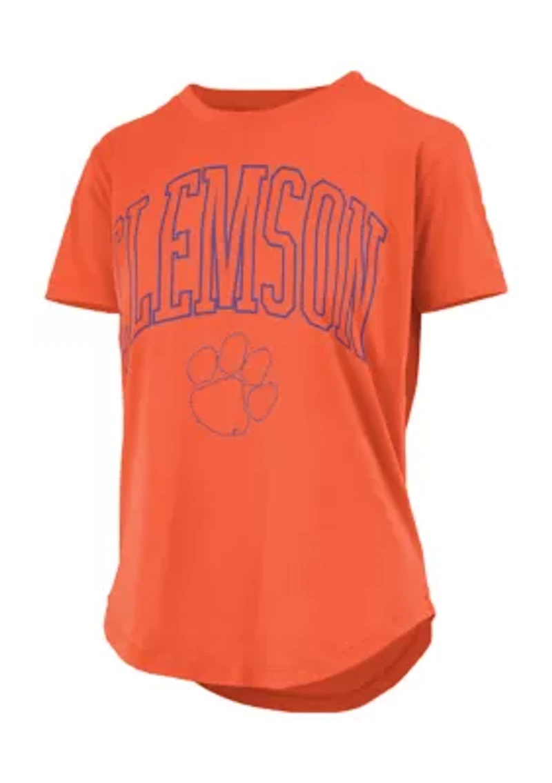NCAA Clemson Tigers New Zealand Short Sleeve Rounded Bottom Graphic T-Shirt