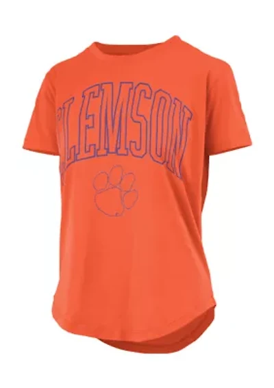 NCAA Clemson Tigers New Zealand Short Sleeve Rounded Bottom Graphic T-Shirt