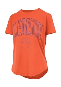 NCAA Clemson Tigers New Zealand Short Sleeve Rounded Bottom Graphic T-Shirt