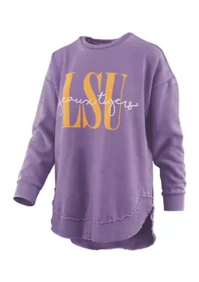 NCAA LSU Tigers Coral Vintage Poncho Fleece Top