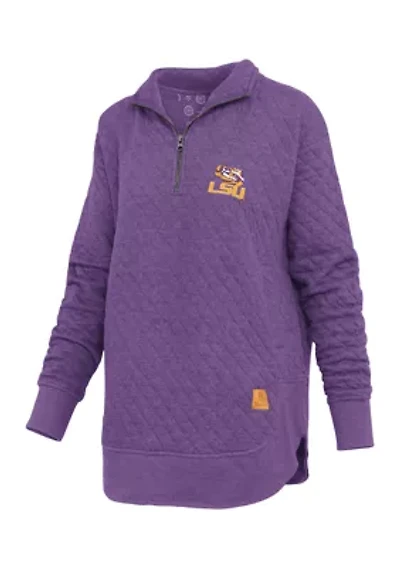 NCAA LSU Tigers North Fork Roseburg Quilted Fleece Pullover