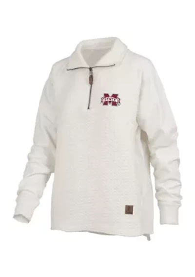 NCAA Mississippi State Bulldogs Salem Bubble Knit Quarter Zip Pullover