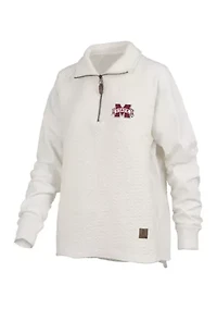 NCAA Mississippi State Bulldogs Salem Bubble Knit Quarter Zip Pullover