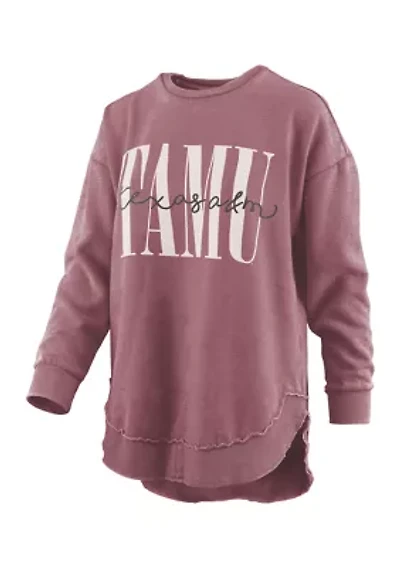 NCAA Texas A&M Aggies Coral Vintage Poncho Fleece Top