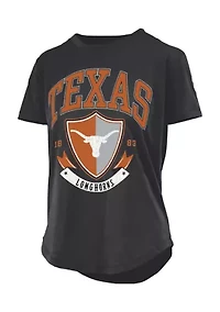 NCAA Texas Longhorns Buckler Short Sleeve Rounded Bottom Graphic T-Shirt