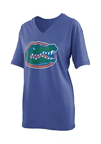 NCAA Florida Gators Distressed Logo Jersey V-Neck T-Shirt