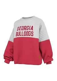 NCAA Georgia Bulldogs Kaia Priscilla Quilted Fleece Pullover