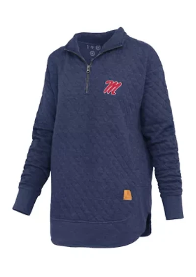 NCAA Ole Miss Rebels North Fork Roseburg Quilted Fleece Pullover