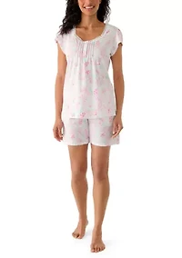 Women's Silky Knit Boxer Pajama Set