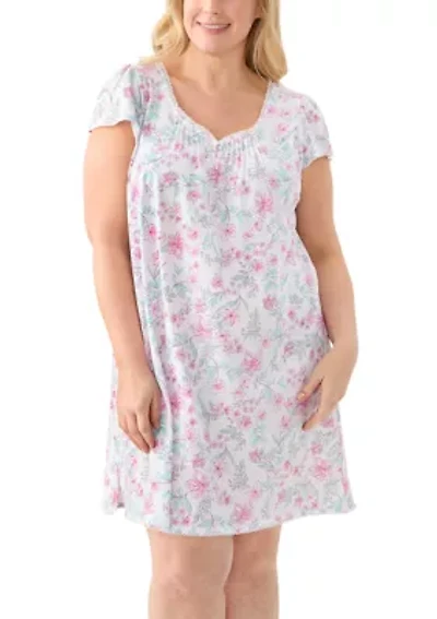 Plus Silky Knit Short Gown